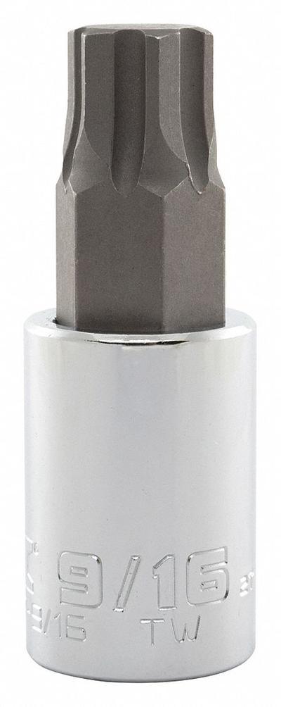 PROTO Socket Bit: 1/2 in Drive Size, Hex Tip, 9/16 in Tip Size, 2 3/4 in Overall Lg - Hex Bit Sockets