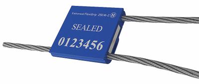 UNIVERSEAL Cable Seals: Blue, Steel, 12 in Cable Lg, 3/32 in Cable Dia, Sequential - Adjustable-Length Cable Seals