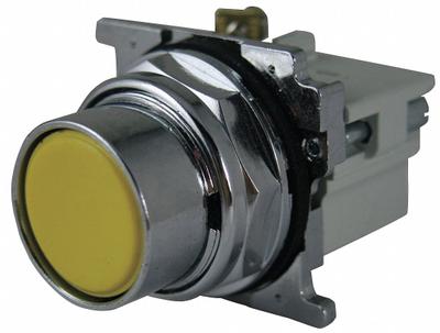 EATON Flush Push Button Operator: Non-Illuminated, Flush Profile, Metallic, 30 mm - Flush-Mount Push Buttons