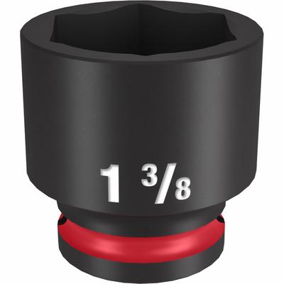 MILWAUKEE Standard Impact Socket: 1/2 in Drive Size, SAE, 1 3/8 in Socket Size, 6-Point - 1/2" Drive Impact Sockets