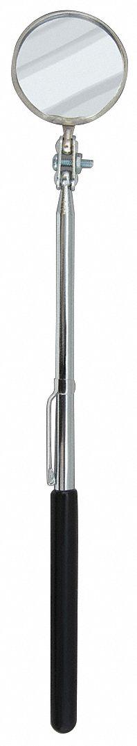 ULLMAN Inspection Mirror: 1 1/4 in Dia Mirror Size, Mirr. Mat. Glass, Mirr. Shp. Round (MPN E-2). Key specifications — attr1004918: ULLMAN; attr1004923: Vinyl.