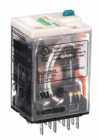 SCHNEIDER General Purpose Relay: Socket Mounted, 3 A Current Rating, 24V DC, 4PDT, 14 Pins/Terminals (MPN RXM4GB2BD). Key specifications — Brand: SCHNEIDER; Base Type: Square; Mounting Style: Plug-In; Pin Shape: Flat; Electrical Connection: Quick-Connect; Manufacturer Part Number: RXM4GB2BD; Series: Harmony™ RXM Series.