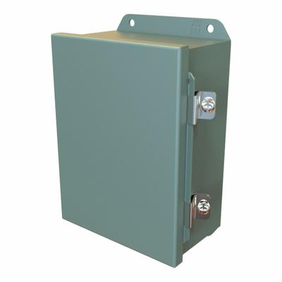 HAMMOND Electrical Enclosure: Steel, 8 in x 6 in x 4 in, NEMA 12/13/3R/4, Solid Cover - Steel Washdown Enclosures