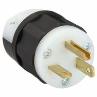 LEVITON Straight Blade Plug: Hospital Grade, 5-20P, 125V AC, 20 A, 2 Pole, 3 Blade, Black/White (MPN 8315-C)