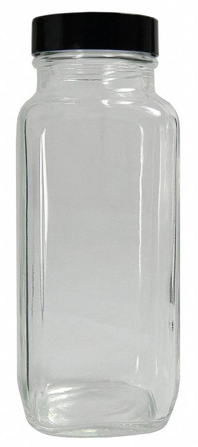 QORPAK Mixing/Storage/Sampling Bottle: 60 mL, 28-400, Phenolic, Pulp/Vinyl, Colorless - Rectangular Glass Lab Bottles