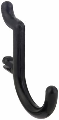 FUNCTIONAIRE J-Hook: 1/4 in Peg Hole, For 1 in Pegboard Hole Spacing, Snap-On, Surface, Black, 25 PK (MPN 25-FH1-4). Key specifications — Color: Black; For Tool Type: Hammers; Locking System: Snap-On; Mounting Type: Surface; Material: Thermoplastic; Accessory Type: J-Hook; Brand: FUNCTIONAIRE.