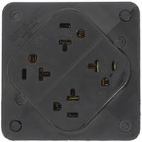 BRYANT Receptacle: Quad, 5-20, Black, 125V AC, 20 A, 2 Pole / 3 Wire (MPN 21254BLK)