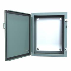 HAMMOND Electrical Enclosure: Steel, 20 in x 16 in x 8 in, NEMA 12/13, w/Panel, Solid Cover, Hinged (MPN 1418C8). Key specifications — Brand: HAMMOND; Closure Method: Clamps; Knockouts: Not Included.
