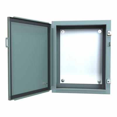 HAMMOND Electrical Enclosure: Steel, 20 in x 16 in x 8 in, NEMA 12/13, w/Panel - Steel Dust-Tight Enclosures