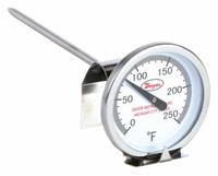 DWYER Clip On Dial Thermometer: 0°F to 250°F, +/- 2% Accuracy, 8 in Stem Lg, Fahrenheit (MPN CBT38051). Key specifications — Accuracy: +/- 2%; Brand: DWYER; Temperature Units: Fahrenheit.