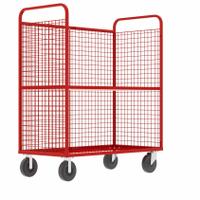 VALLEY CRAFT Cage Cart: 2,000 lb, Overall Dim. 57 in L x 30 in W x 68 in H, Adj, 1 Shelves, Rubber (MPN F89726VCRD). Key specifications — Caster/Wheel Configuration: (2) Rigid; Color: Red; Shelf Adjustability: Adjustable; Brand: VALLEY CRAFT.