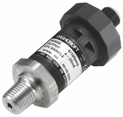 ASHCROFT Pressure Transmitter: 0 psi to 7,500 psi, 1 to 5V DC, 4-Pin M12 Connector - Pressure Transmitters with 4-Pin M12 Connector