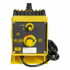 LMI PUMPS Chemical Metering Pump: Solenoid, 115V AC, PVC Head, PTFE Diaphragm, 1000:1, Thermoplastic (MPN B131-368SI). Key specifications — Brand: LMI PUMPS; Diaphragm Material: PTFE; Reproducibility: ±1.0%; Nameplate Voltage: 115V AC; Check Ball Material: Ceramic; Fitting Material: PVC; Seal Material: PVDF/Polyprel.