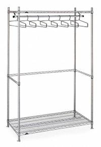 Garment Rack: 36 in Overall Lg, 24 in Overall Wd, 6 1/4 ft Overall Ht, Stainless Steel (MPN GRGRU2436S). Key specifications — Material: Stainless Steel; Brand: INSTOCK.