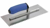 WESTWARD Notched Trowel: Blade Shape Square, Handle Material ErgoSoft (MPN 13P548). Key specifications — attr1004970: Notched Trowel; attr1008719: Square; attr1008724: ErgoSoft; attr1008729: Carbon Steel; attr1004969: WESTWARD.