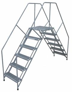 COTTERMAN Crossover Ladder: 4.2 ft Platform Ht, Steel, Serrated, 350 lb Load Capacity - Max, 5 Steps (MPN 5PC24A3B1C1P6). Key specifications — Brand: COTTERMAN; Color: Gray.