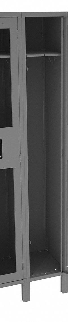TENNSCO Wardrobe Locker: 36 in x 15 in x 78 in, Clearview, 1 Tiers, 3 Units Wide, Padlock Hasp, Gray (MPN CSL-121572-3 MED GRE). Key specifications — Brand: TENNSCO; Locker Color: Gray; Door Type: Clearview; Locker Material: Steel; Assembled: Assembled; Number Plate Included: Yes.