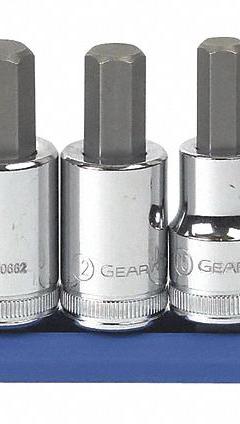 GEARWRENCH Socket Bit Sets: 1 - 25 Pieces, 1/2 in Drive Size, 7 Pieces, 6 mm to 19 mm Tip Size Range (MPN 80720). Key specifications — attr1216280: Fixed Insert; attr1216283: GEARWRENCH; attr1225718: 6 mm to 19 mm; attr1227491: 1/2 in.
