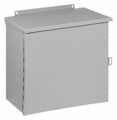 HOFFMAN Enclosure: Steel, 18 in x 18 in x 10 in, 3R, Solid Cover, Hinged - Steel Enclosures with Hinged Covers