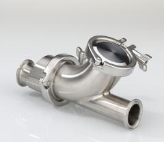 VNE Ball Check Valve: Ball, Y-Style Valve Body, 2 in Pipe Size, 316L Stainless Steel, Clamp x Clamp (MPN EG45BY-62.0). Key specifications — Standards: FDA; Mounting Orientation: Vertical; Brand: VNE; Connection Type - Side 2: Clamp; Valve Series: EG45BY-6; 3-A Compliance: Meets 3A Sanitary Standards; Connection Type - Side 1: Clamp; For Media: Fluids.