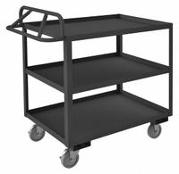 APPROVED VENDOR Utility Cart: 1,200 lb, 48 in L x 30 in W Shelf, 3 Shelves, Gray, Ergonomic (MPN RSCE-304841-3-95). Key specifications — Caster/Wheel Configuration: (2) Swivel; Brand: APPROVED VENDOR; Caster Wheel/Tread Material: Polyurethane.
