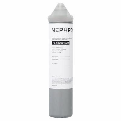 NEPHROS Quick-Connect Water Filter: 1 micron, 1 gpm, 6,000 gal, 10 in Overall Ht - Quick-Connect Drinking Fountain & Beverage Machine Water Filters