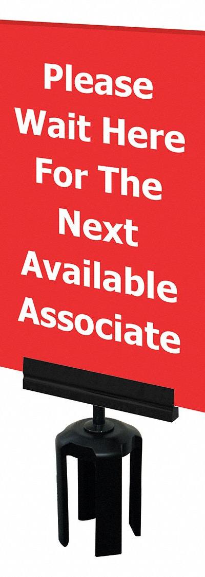 TENSABARRIER Acrylic Sign: Red - Signs for Post Tops