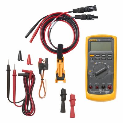 FLUKE Solar Kit: Backlit LCD, 1,000 V AC/DC Open Circuit Volt Measurement - Max - Solar Multimeters