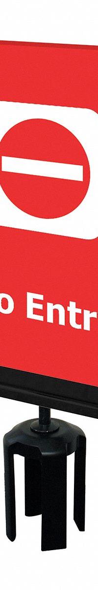 TENSABARRIER Acrylic Sign: Red, No Entry Message, 11 in Overall Lg, 7 in Overall Wd (MPN S14-P-21-7X11-V-HDSB-1701-33). Key specifications — Brand: TENSABARRIER; Color: Red; Includes: Mounting Adapter; Message: No Entry; For Use With: Tensabarrier Posts; Material: Acrylic.