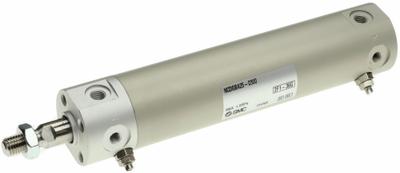 SMC Round Body Cylinder: 3/4 in Bore, 1 in Stroke, Repairable, Aluminum, Basic Mounting - Double End Mount Cylinders