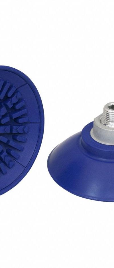 SCHMALZ Vacuum Pad Assembly: Flat, G1/4 in, 89 mm Pad Dia, NBR, Blue, 60 A, 35 mm Pad Ht - Flat Type Automotive Industry Vacuum Pad Assemblies