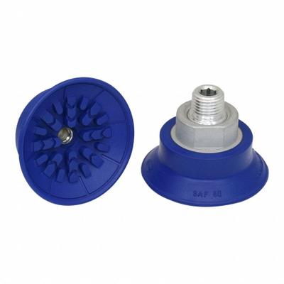 SCHMALZ Vacuum Pad Assembly: Flat, G3/8 in, 56 mm Pad Dia, NBR, Blue, 60 A, 28 mm Pad Ht - Flat Type Automotive Industry Vacuum Pad Assemblies
