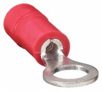 PANDUIT Ring Terminal: Red, Vinyl Insulation, #8 Stud Size, 22 AWG to 16 AWG Wire Sizes, 600 V (MPN PV18-8R-CY). Key specifications — attr1308027: PANDUIT.