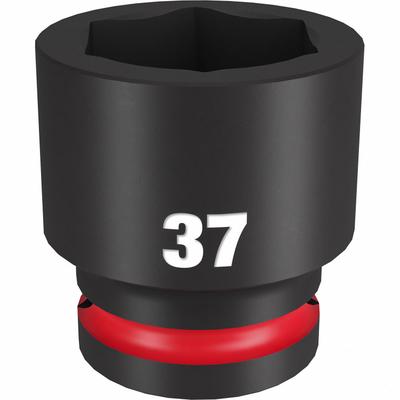 MILWAUKEE Standard Impact Socket: 3/4 in Drive Size, Metric, 37 mm Socket Size, 6-Point - 3/4" Drive Impact Sockets