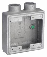 APPLETON ELECTRIC Electrical Box: Aluminum, Rectangular, 2 Gangs, 3/4 in Hub Size, 32 cu in Capacity (MPN FSS-2-75-A). Key specifications — Color: Gray; Brand: APPLETON ELECTRIC.