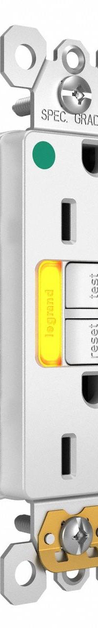 LEGRAND GFCI: Hospital Grade, Duplex, 5-20R, White, GFCI, 125V AC, 20 A, 2 Pole / 3 Wire (MPN 2097HGTRPIAMBW)