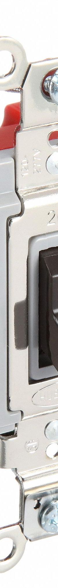 HUBBELL Wall Switch: Toggle Switch, Double Pole, Maintained, Brown, 120/277V AC, 20 A (MPN HBL1222). Key specifications — Illuminated: No; Voltage Rating: 120/277V AC.