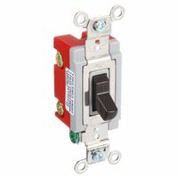 HUBBELL Wall Switch: Toggle Switch, Double Pole, Maintained, Brown, 120/277V AC, 20 A (MPN HBL1222). Key specifications — Illuminated: No; Voltage Rating: 120/277V AC.
