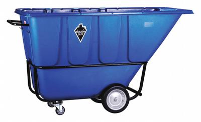 GRAINGER Tilt Truck: 27 cu ft, 1,250 lb, 77 in L x 33 1/4 in W x 43 in H, Blue - Steel-Reinforced Plastic Tilt Trucks