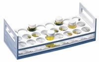 Tube Rack: 5 in Overall Wd, 3 3/4 in Overall Ht, 11 3/4 in Overall Lg, Polypropylene, White (MPN F18512-0000). Key specifications — Material: Polypropylene; Mounting Location: Benchtop; Color: White; Product Type: Vial Rack; Total Holding Capacity: (24) Places; Brand: SP SCIENCEWARE.