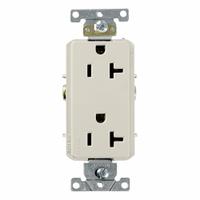 LEVITON Decora Plus Duplex Receptacle Outlet: Duplex, 5-20, Light Almond, 125V AC, 20 A (MPN 16342-T)