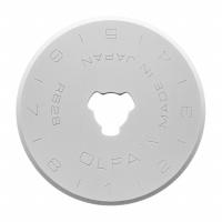 OLFA Rotary Cutter Blade: Straight, 28 mm Blade Dia, Tungsten, 0.3 mm Blade Thick, RTY-1/C, 10 PK (MPN RB28-10). Key specifications — attr307592: Tungsten; attr307597: RTY-1/C; attr324884: OLFA.