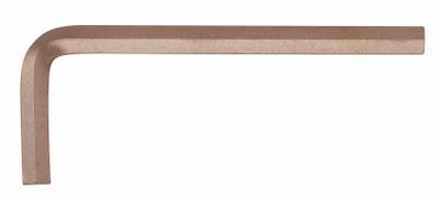 AMPCO Hex Key: 0 Ball Ends, 36 mm Tip Size, Metric, Short, Beryllium Copper, Unfinished - Non-Sparking Hex Keys