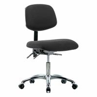 ESD Chair: Fabric, Armless, Ht Range 19 in to 24 in, 18 1/2 in Seat Wd, 17 in Seat Dp, 5 Casters (MPN BR-ESD-FDHCH-CR-T0-A0-EC-ESDBLK). Key specifications — Foot Support: No; Back Tilt Backward: 13.5°; Back Tilt Forward: 10.5°; Base Material: Aluminum; Brand: APPROVED VENDOR; Product Type: ESD Chair; ESD-Safe: ESD-Safe.
