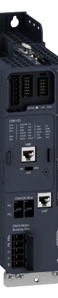 SCHNEIDER Variable Frequency Drive: In Phase Three, Out Phase Three, 3 hp, IP21, No Bypass, Machine (MPN ATV340U22N4S). Key specifications — Style: Compact; Color: Black/Green; Output Phase: Three.