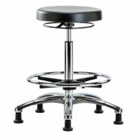 Cleanroom Stool: Polyurethane, Ht Range 23 1/2 in to 33 1/4 in, 12 1/2 in Seat Wd, 13 in Seat Dp (MPN BR-CLR-PHBSO-CR-CF-RG). Key specifications — Brand: APPROVED VENDOR; Foot Support: Yes; Base Material: Aluminum; Clean Room Class: ISO 4; ESD-Safe: Not ESD Safe; Number of Casters: 0.