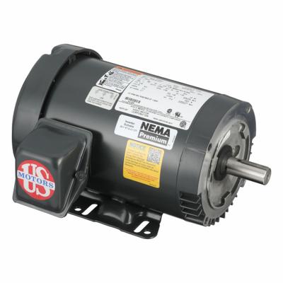 U.S. MOTORS Motor: Rigid Base Mount, Totally Enclosed Fan Cooled, 2 hp, 575V AC - C-Face with Rigid Base 3-Phase General Purpose AC Motors