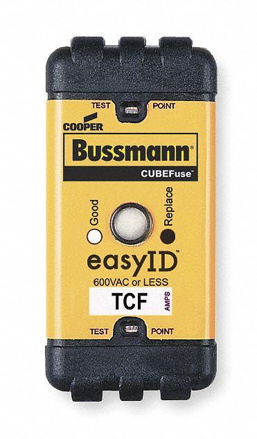 BUSSMANN Fuse: Class CF, TCF Series, Time-Delay, 70 A, 600 V AC, 300 V DC - Time-Delay Cube Fuses