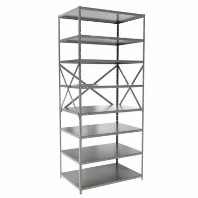 HALLOWELL Metal Shelving: Standalone, Heavy-Duty, 36 in x 24 in, 84 in Overall Ht - Heavy-Duty Standalone Open Metal Shelving