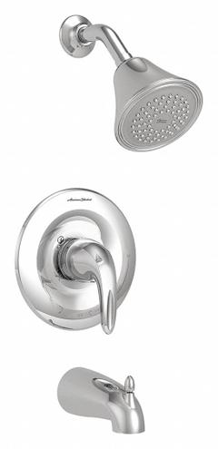 AMERICAN STANDARD Tub and Shower Trim Kit: Reliant 3, 2.5 gpm Fixed Showerhead Flow Rate, Chrome (MPN TU385502.002). Key specifications — Connection Type: FNPT; Series: Reliant 3; Showerhead Spray Patterns: Single.